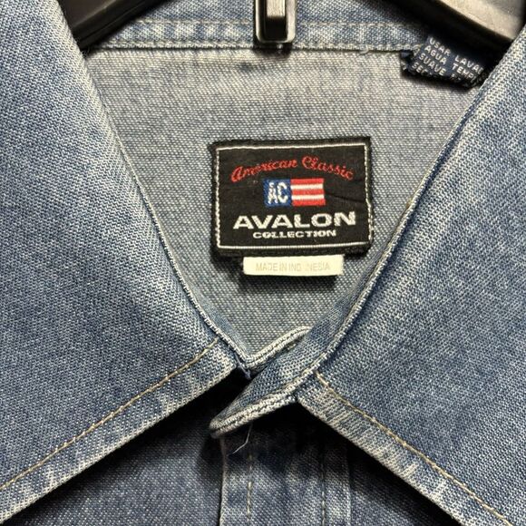 American Classic (AC) Avalon Blue Denim Jacket size Large Mens Pearl snaps - Picture 3 of 10
